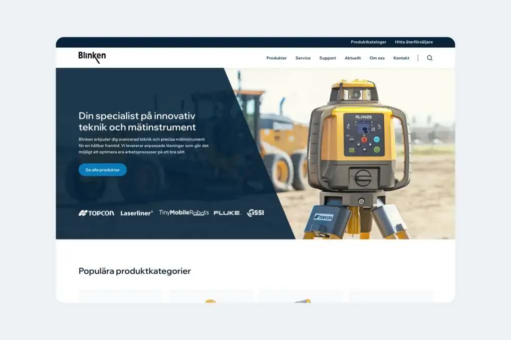 Skärmdump på blinken.eu